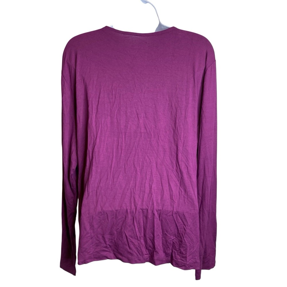 NWT Coldwater Creek Purple Double V Neck Knit Top Sz XL Lagenlook Stretchy Chic - Picture 2 of 12